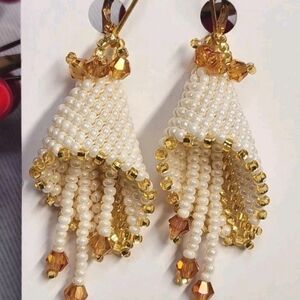Elegant Zcech Glass Beads Beaded Earrings